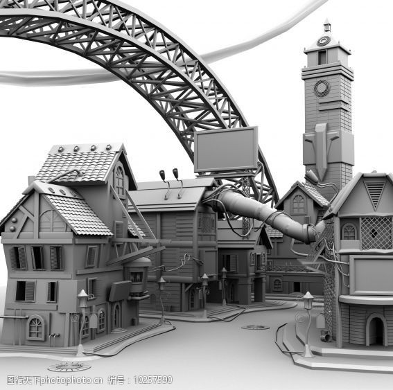 工厂建筑3D模型图片