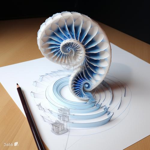 3d立体画:铅笔与精美螺旋建筑模型设计灵感图片素材