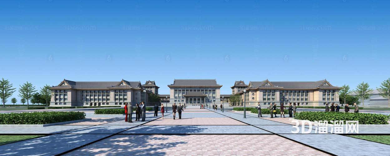 中式 办公楼 古建公共建筑3d模型