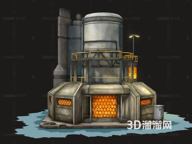 现代 卡通建筑 卡通工厂 科幻工厂 科幻设备3d模型