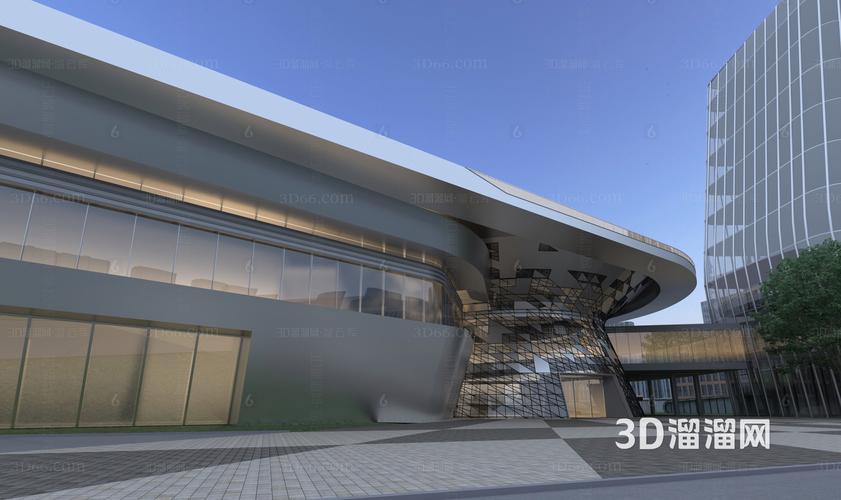 现代 卫星生产基地 卫星生产基地黄昏3d模型